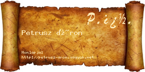 Petrusz Áron névjegykártya